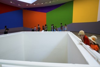 Guggenheim Museum, architect Frank Gehry, interior view, artist Sol Lewitt, Bilbao, Basque Country,