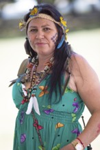 Brazilian woman, 42 years old, indigenous Kaingang people, Brasilia, Distrito Federal, Brazil,