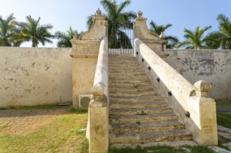 Spanish military colonial architecture of Baluarte de la Soledad, Campeche city, Campeche State,