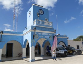 Ayuntamiento town hall local government building, small Gulf of Mexico coastal settlement,