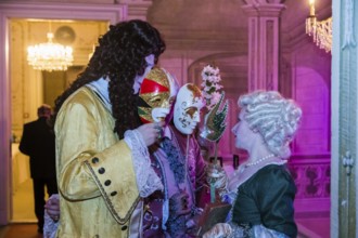 Masquerade ball at Rammenau Baroque Palace, Rammenau Palace in Rammenau near Bischofswerda in the