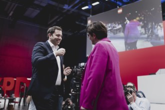 (L-R) Lars Klingbeil, SPD-Parteivorsitzender, und Saskia Esken, Bundesvorsitzender der SPD,