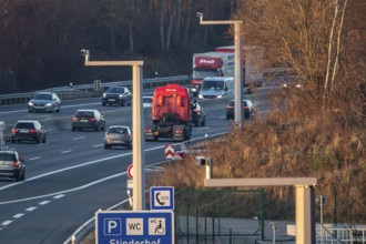 Motorway A3 between Düsseldorf and Leverkusen, near Erkrath, video cameras monitor traffic, check