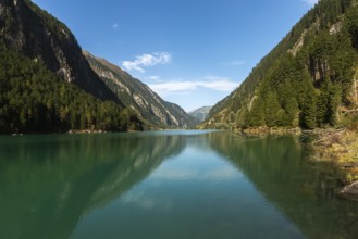 Stilluptal, Stiillup reservoir (1116m), Stillupgrund, Mayrhofen, reservoir lake, alpine mountain