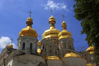 The Uspensky Cathedral with golden domes, part of the Kiev Cave Monastery, Holy Mary Ascension