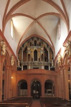 Interior view of the monastery church, Ilbenstadt, Niddatal, Wetterau, Hesse, Germany, Europe