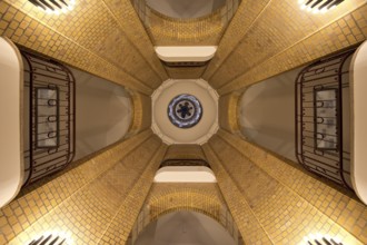 Interior shot, view of the bell tower, French Cathedral, Gendarmenmarkt, Berlin, Germany, Europe