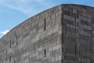 Detail of Basalt-lava stone facade of MUMOK, Museum Moderner Kunst or Museum of Modern Art,