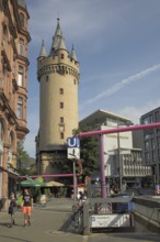 Eschenheimer Turm, gate with entrance to underground station, city centre, Main, Frankfurt, Hesse,