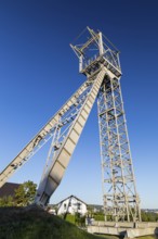 Technical monument, winding tower of shaft 1, mining technology, Burgk, Freital, Saxony, Germany,