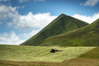 The Monts Dore at the Croix Morand pass. Regional park of the Auvergne volcanoes. Puy de Dome