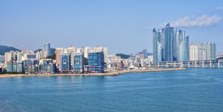 BUSAN, SOUTH KOREA, APRIL 11, 2017: Panorama of Busan, a large port city in South Korea