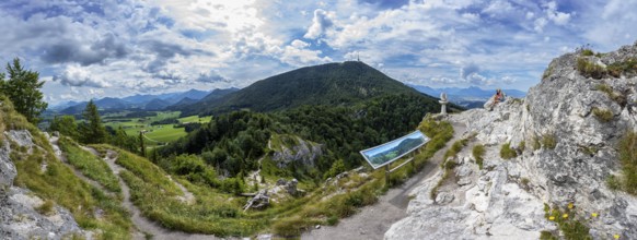 View from the summit of Nockstein to Gaisberg, Osterhorngruppe, Flachgau, Land Salzburg, Austria,