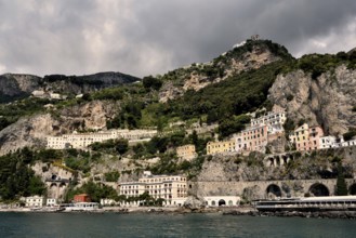 View of Amalfi, Amalfi Coast, Costiera Amalfitana, Province of Salerno, Campania, Italy, Europe