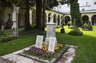 Grave of Leopold and Constanze Mozart, Sebastian Cemetery, Church of Saint Sebastian, Salzburg,