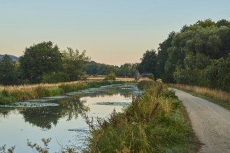 The old Ludwig-Donau-Main-Kanal near Neumarkt at sunrise, Upper Palatinate, Bavaria, Germany,