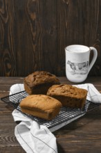 Assortment of fresh biscuit cakes with different stuffing