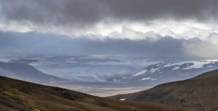 Tongue of Hofsjökull glacier, Kerlingarfjöll, Icelandic Highlands, Iceland, Europe