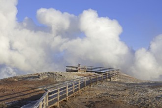 Steam vents, fumaroles at Gunnuhver, geothermal area and center of the Reykjanes Volcanic System,