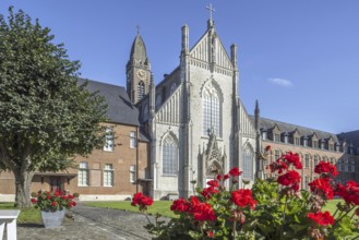 Tongerlo Abbey with neo-Gothic church, Premonstratensian monastery at Tongerlo near Westerlo,