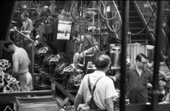 Production of engines, axles and other car manufacturing parts at the Opel plant in Bochum,