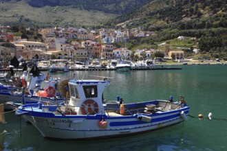 Boats in the fishing port of Castellammare del Golfo, municipality in the province of Trapani,