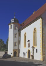 Spitalkirche with the Bürgerspital, town of Iphofen, district of Kitzingen, Lower Franconia,