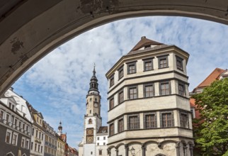 Old Town Hall Clock Tower and Scales, Waage, Building, Untermarkt, Görlitz, Goerlitz, Germany,