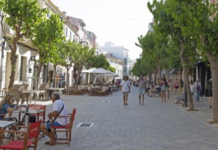 Pedestrian zone in Mao, Mahon, Menorca, Spain, Europe