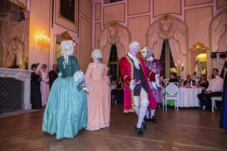 Masquerade ball at Rammenau Baroque Palace, Rammenau Palace in Rammenau near Bischofswerda in the