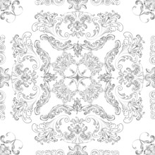 Hand drawn seamless floral pattern on a white background, vector textile template