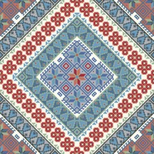 Traditional Georgian folk art embroidery vector pattern