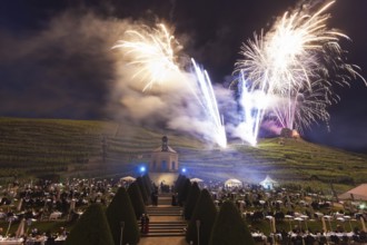 Summer night ball at Wackerbarth Castle. Schloss Wackerbarth or Wackerbarths Ruh' is a baroque