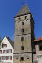 Metzgerturm with an installation by Johannes Pfeiffer, temporary art in public space, contemporary