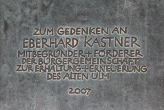 Commemorative plaque, In memory of Eberhard Kastner Co-founder of the Citizens' Association for the