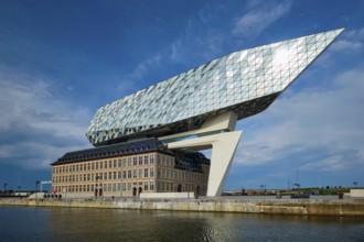 ANTWERP, BELGIUM, MAY 27, 2018: Port authority house (Porthuis) designed by famous Zaha Hadid