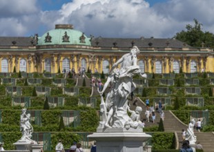 Sanssouci Palace and Palace Park in Potsdam, Brandenburg, Germany, Europe