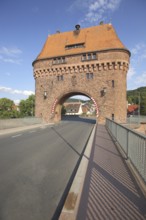 Bridge tower built approx. 1900 as landmark and town gate of Miltenberg, Main, Lower Franconia,