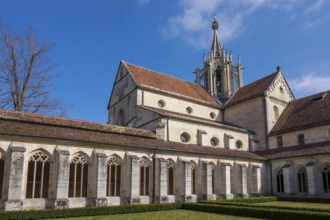 Monastery church with cloister, Bebenhausen, Tübingen, Swabian Alb, Baden-Württemberg, Germany,