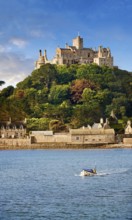 St Michael's Mount tidal island, Mount's Bay, Cornwall, England, United Kingdom, Europe