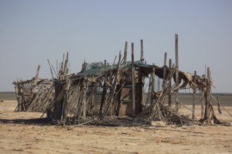 Poor fishing settlements on the east coast of Oman in Film