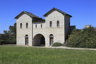 Germany, Middle Franconia, 1990 completed replica of the Porta decumana, was the north gate and