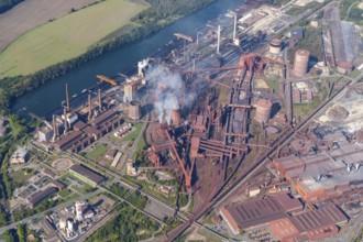 Aerial view of the Salzgitter AG steelworks, Lower Saxony, Germany, Europe