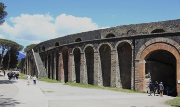 The theatre, Pompeii, ancient city in Campania on the Gulf of Naples, buried during the eruption of