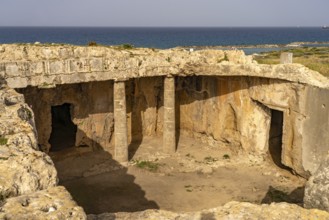 Underground tombs of the ancient necropolis Royal Tombs of Nea Paphos, Paphos, Cyprus, Europe