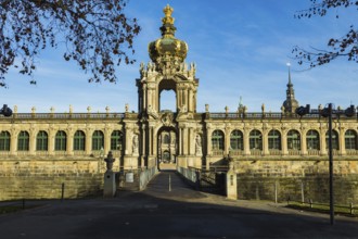 First day of complete lockdown due to rising corona infection numbers in Dresden city centre. Empty