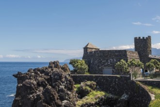 The small fortress Forte São João Baptista on the coast of Porto Moniz, Madeira, Portugal, Europe