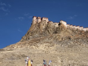 Fortress on the mountain, Gyangze, Tibet, China, Asia