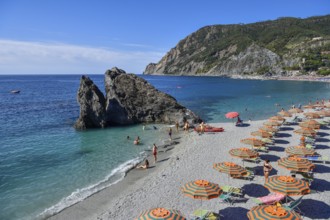 Monterosso Beach, Spiaggia di Fegina, Cinque Terre, Province of La Spezia, Liguria, Italy, Europe