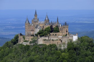 Hohenzollern Castle, Gipfelburg, ancestral castle of the Hohenzollern noble family, near Bisingen,